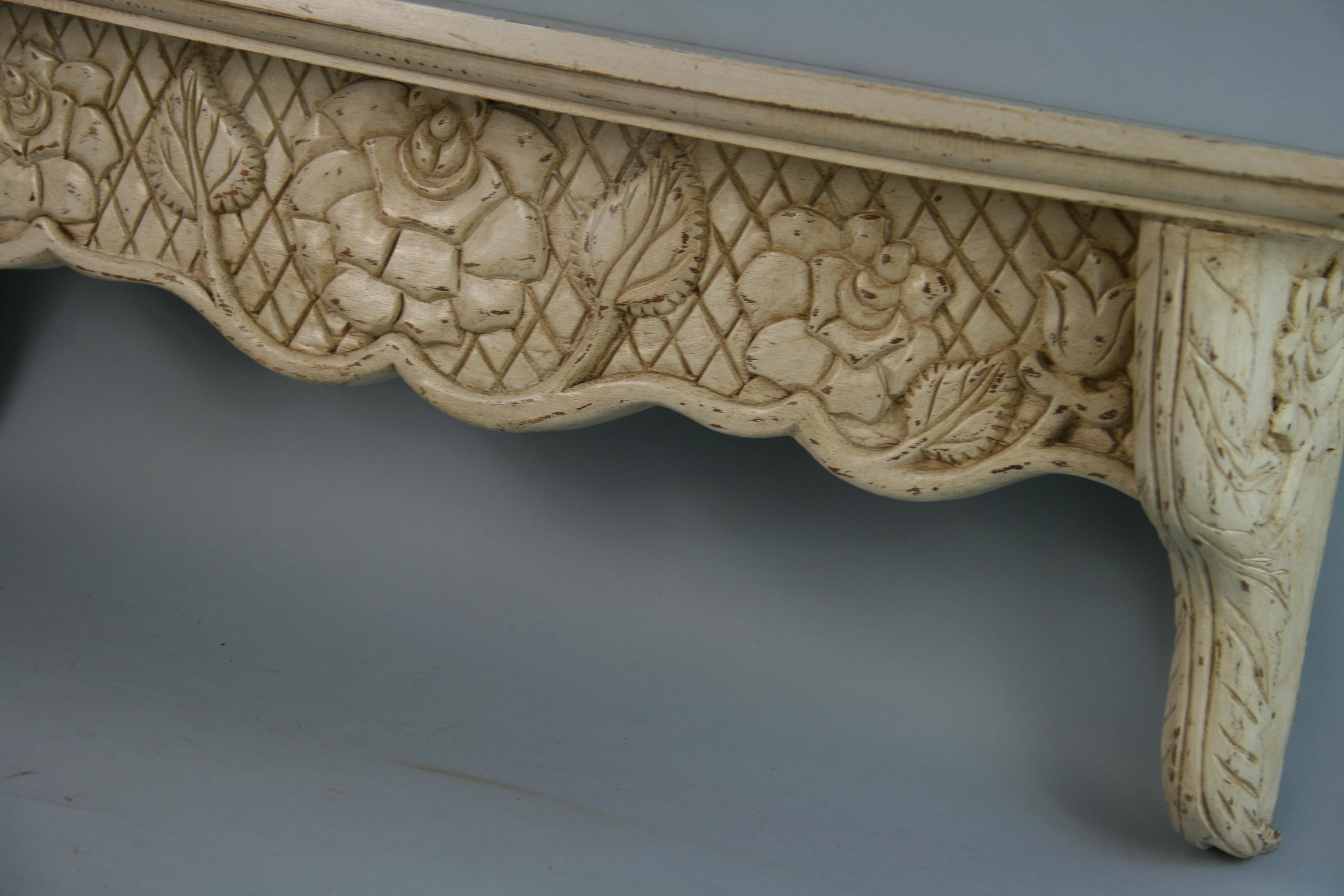 Mid-20th Century Hand Carved Wood Shelf For Sale