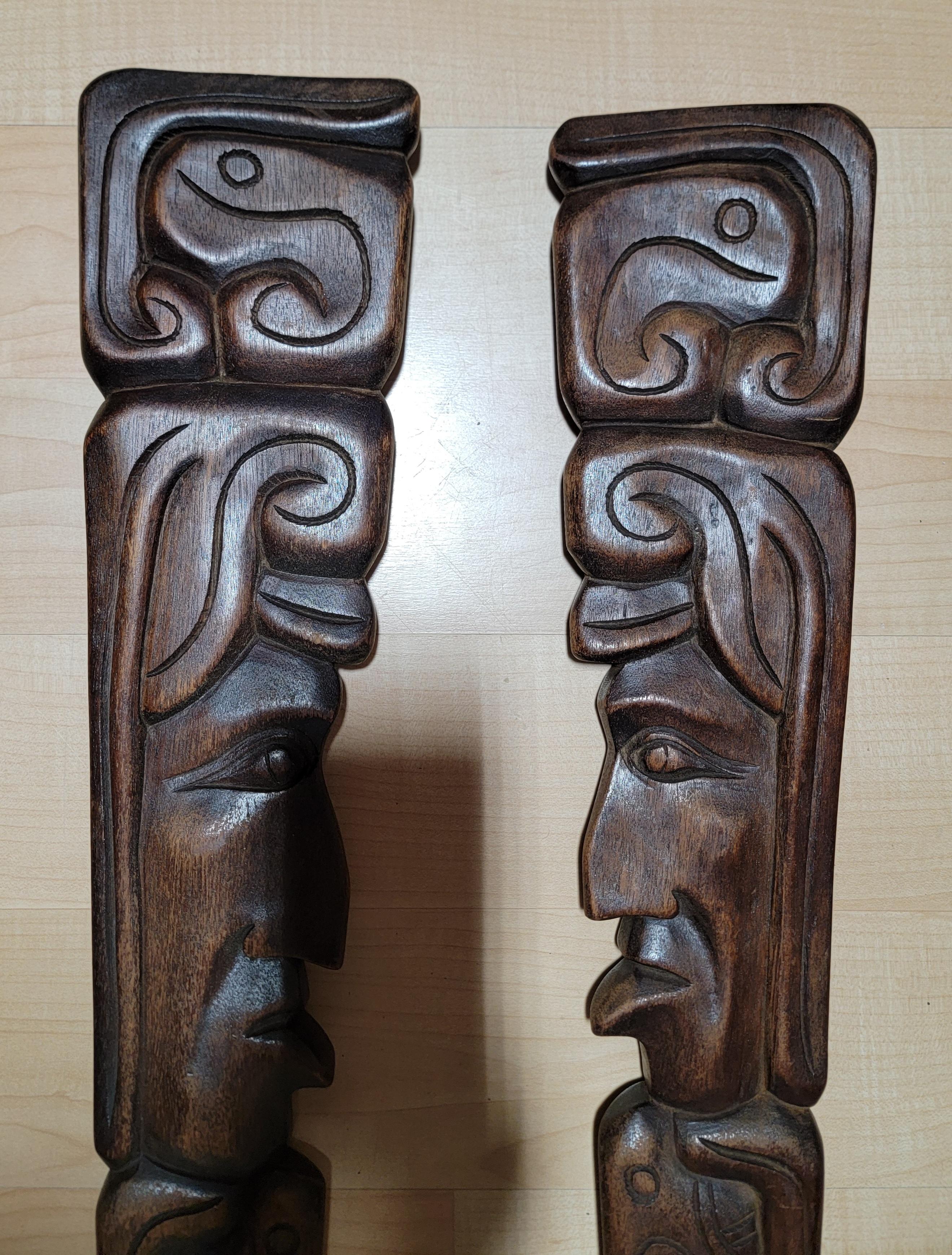Hand-Carved Hand Carved Wood Spoon & Fork For Sale