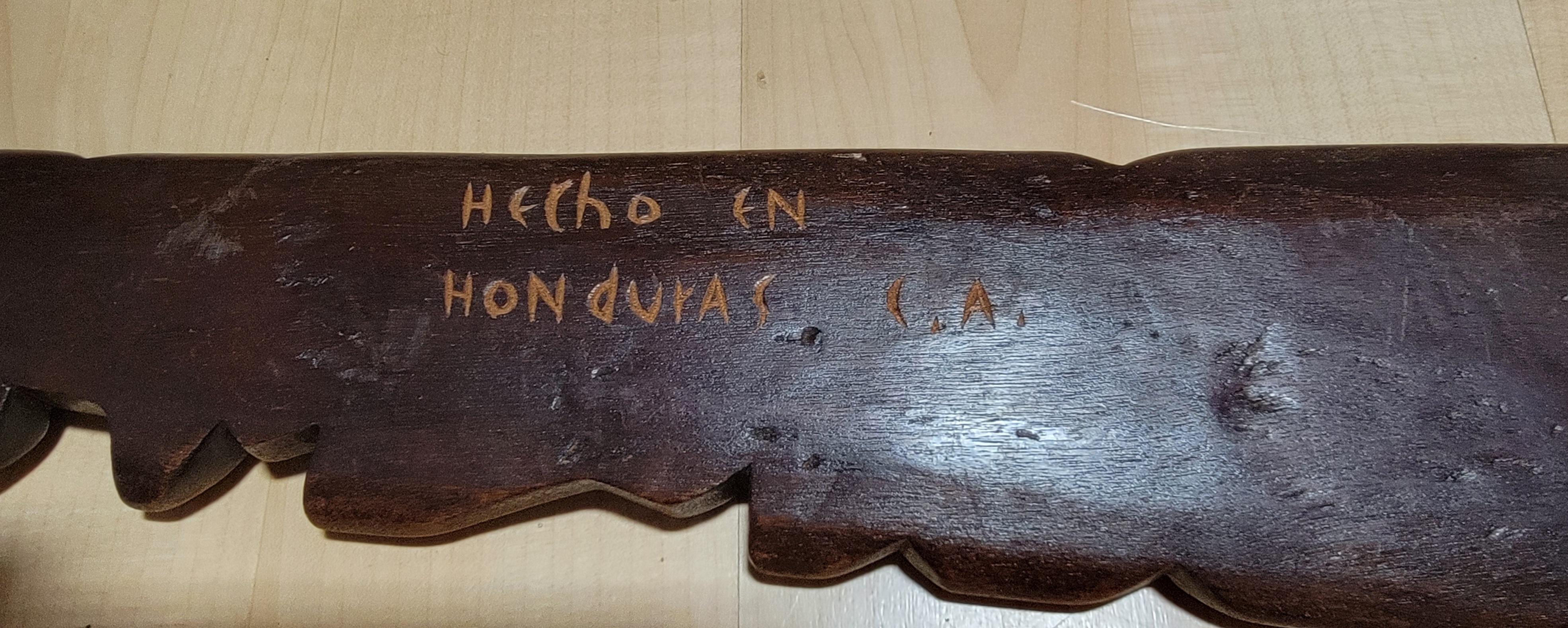 20th Century Hand Carved Wood Spoon & Fork For Sale