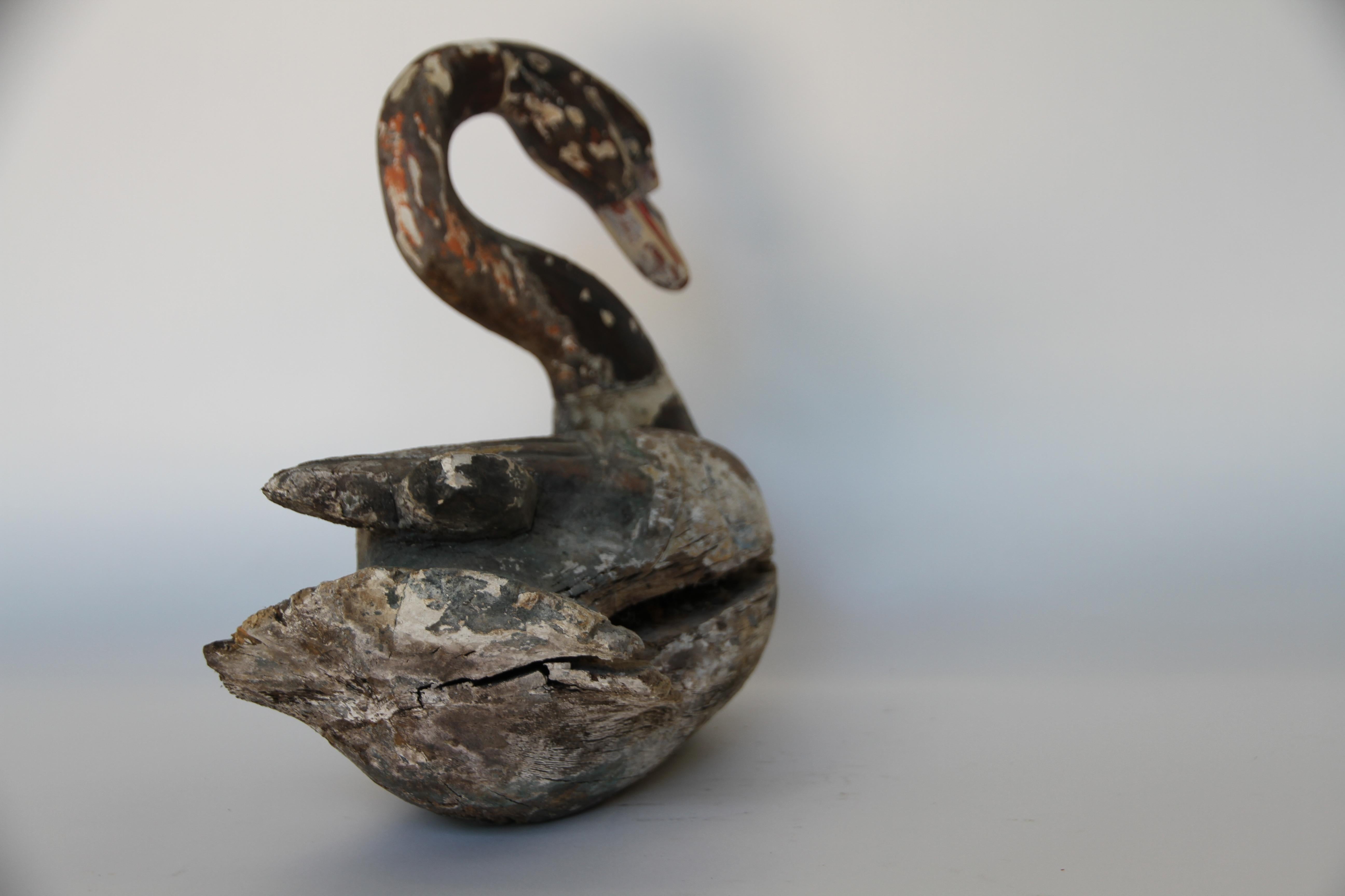 Hand-Carved Wood Swan from France 2