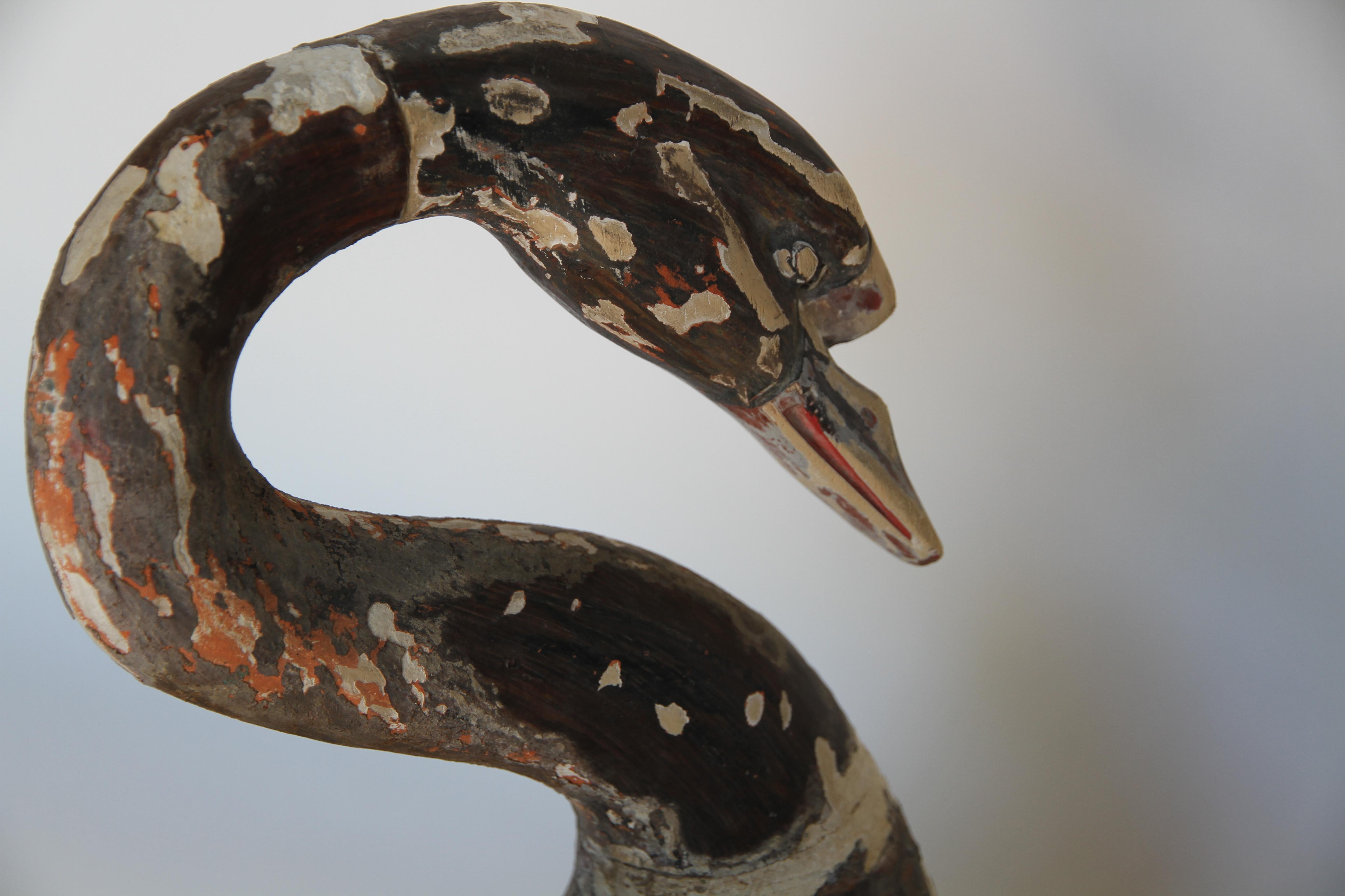 Hand-Carved Wood Swan from France 5