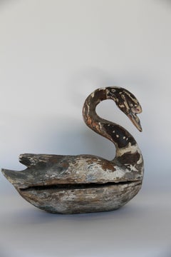Hand-Carved Wood Swan from France