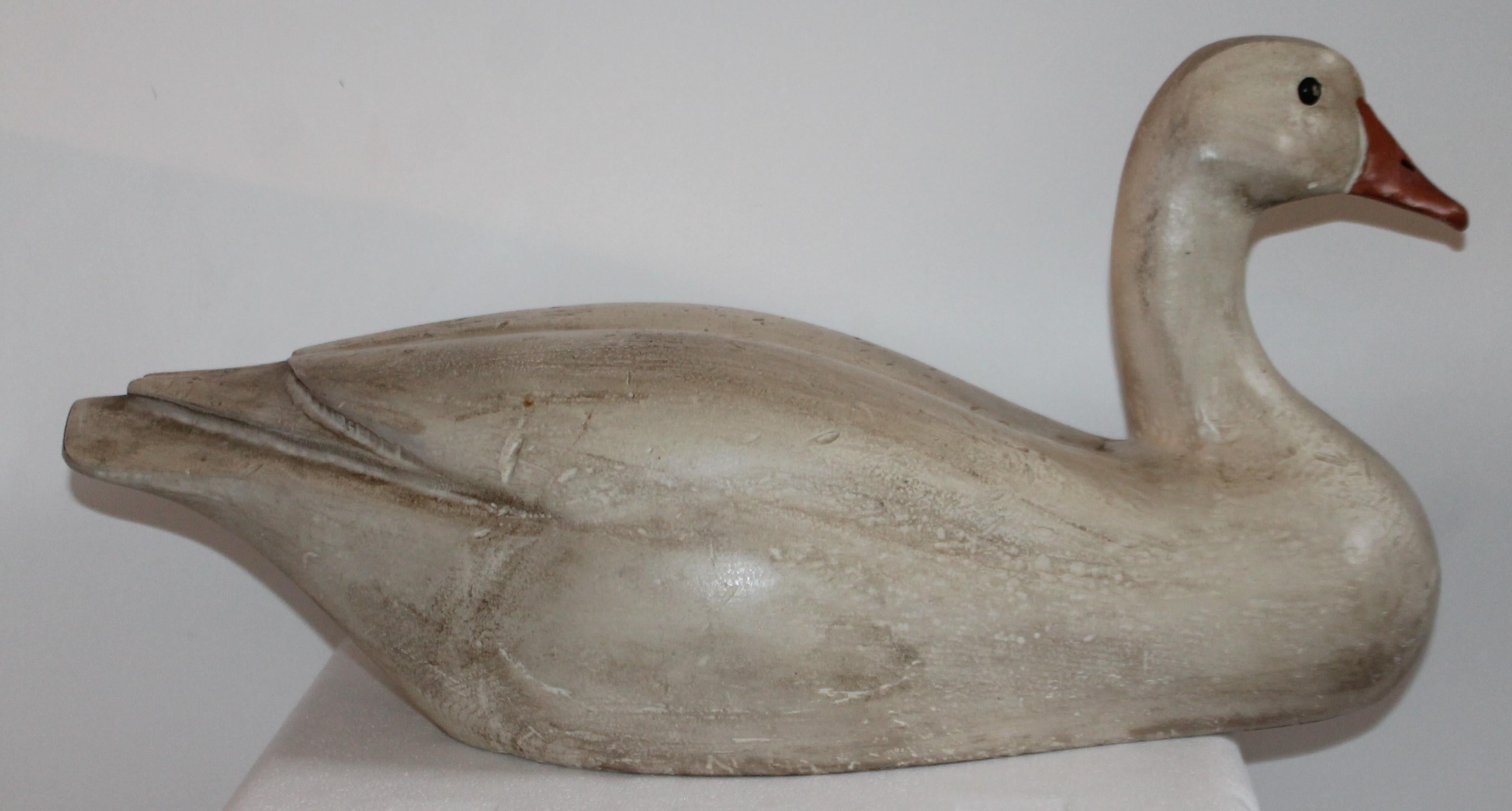 Adirondack Hand Carved Wood Swan Signed and Dated