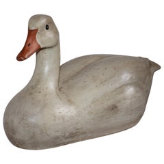 Hand Carved Wood Swan Signed and Dated