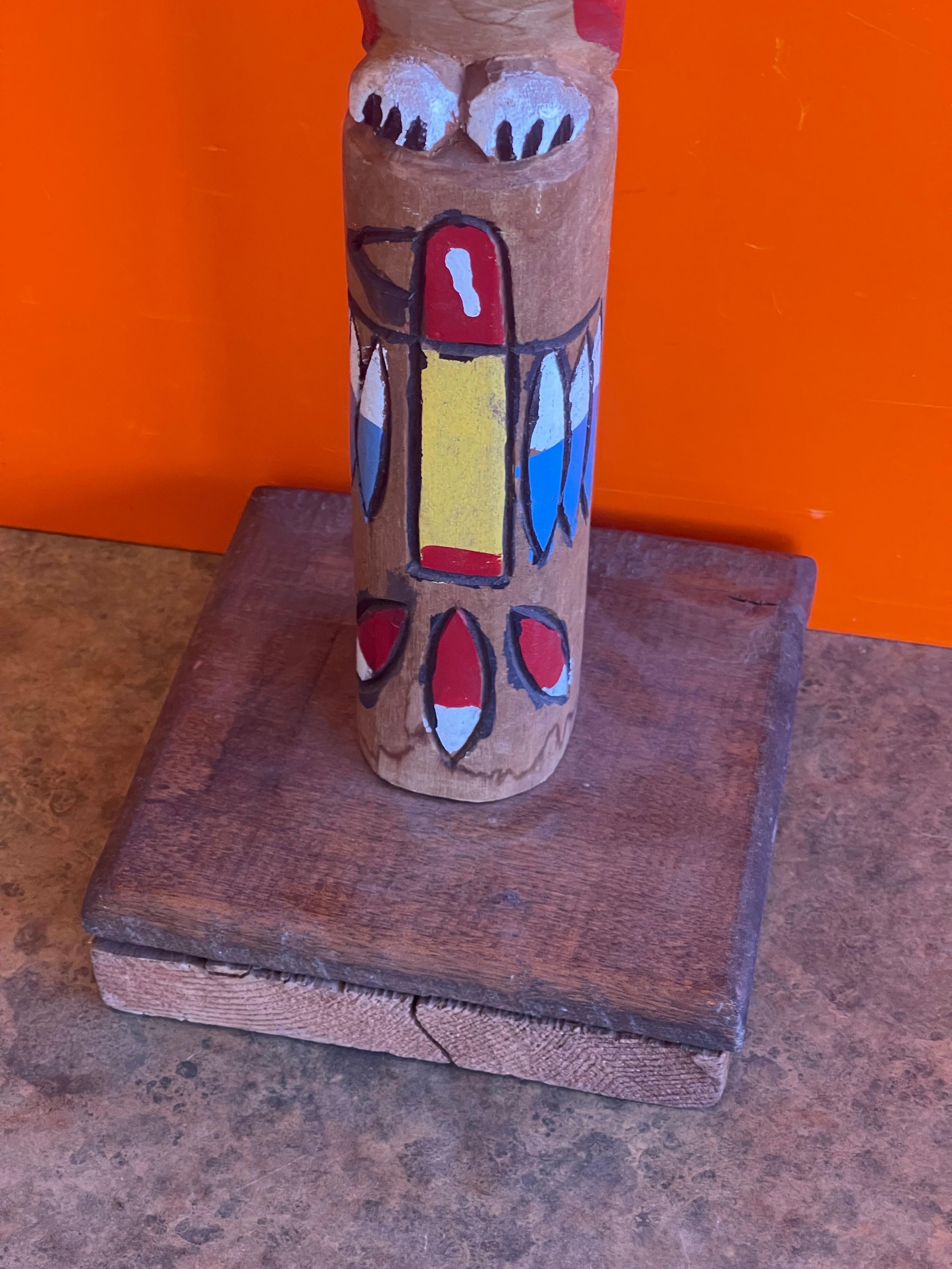 Hand-Carved Hand Carved Wood Totem Pole For Sale