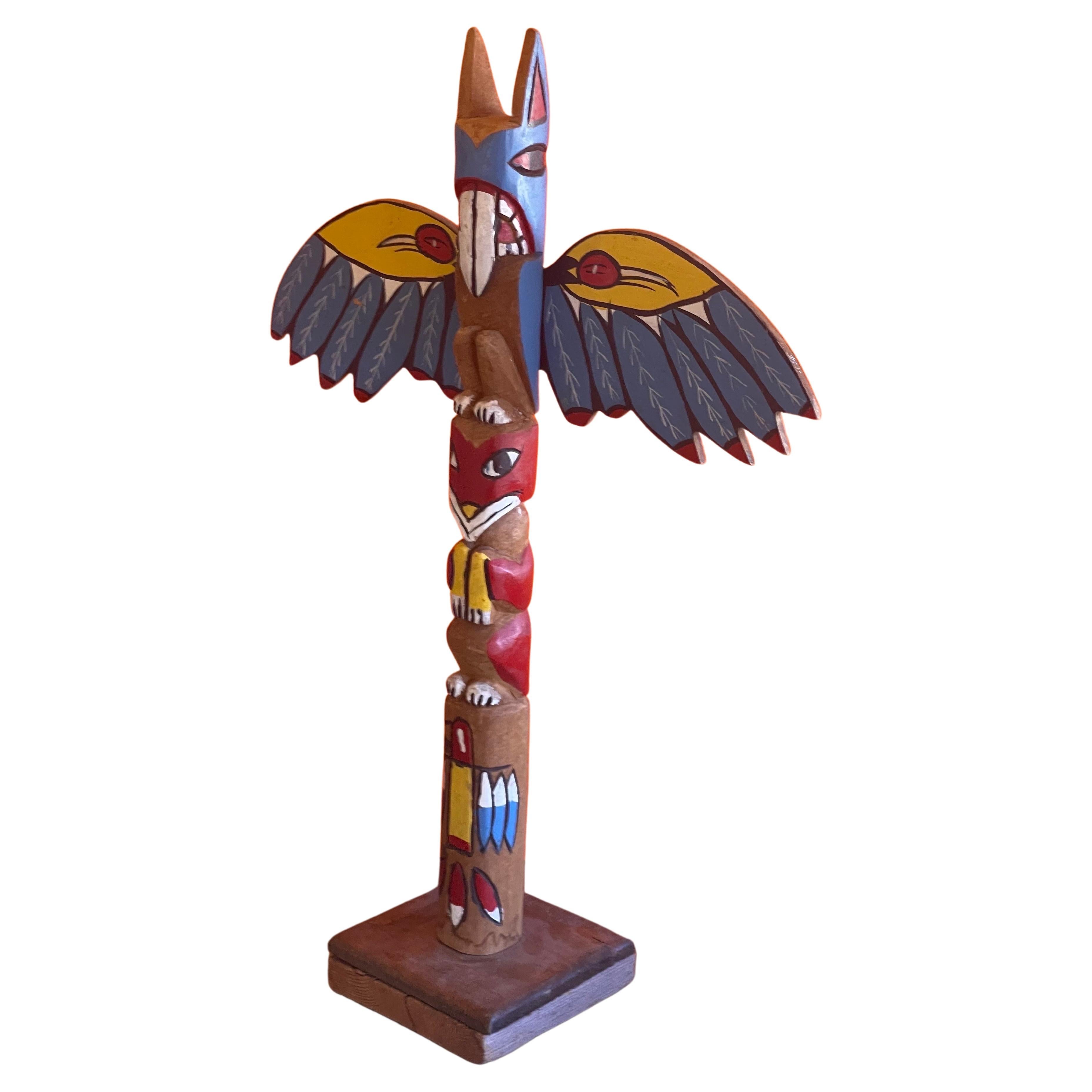 Hand Carved Wood Totem Pole