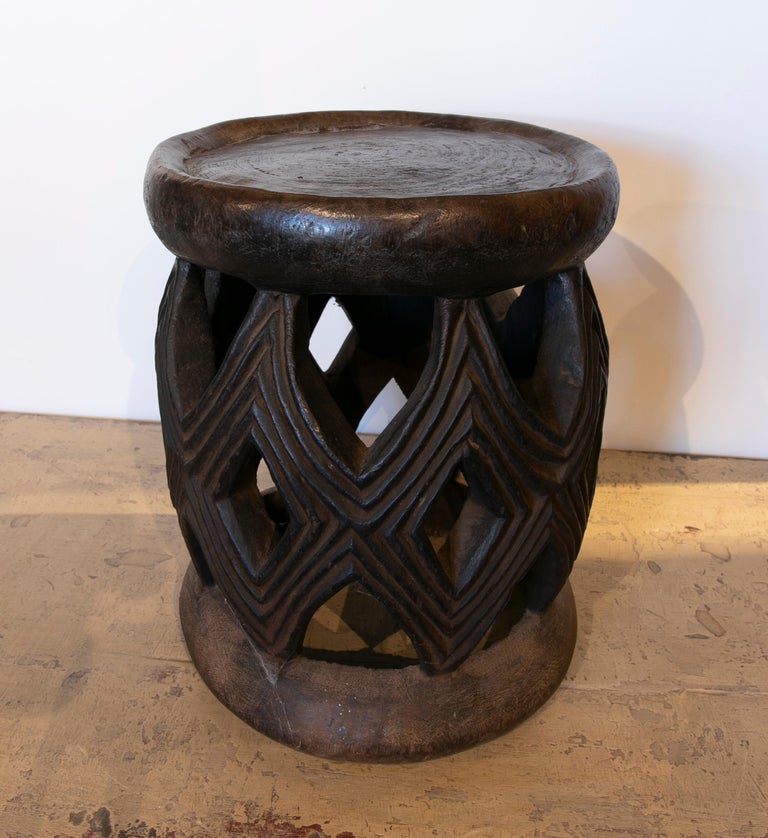 HandCarved Wooden African Stool at 1stDibs