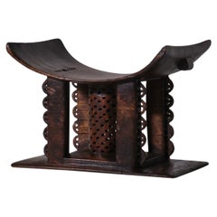 Hand Carved Wooden Akan / Ashanti Stool