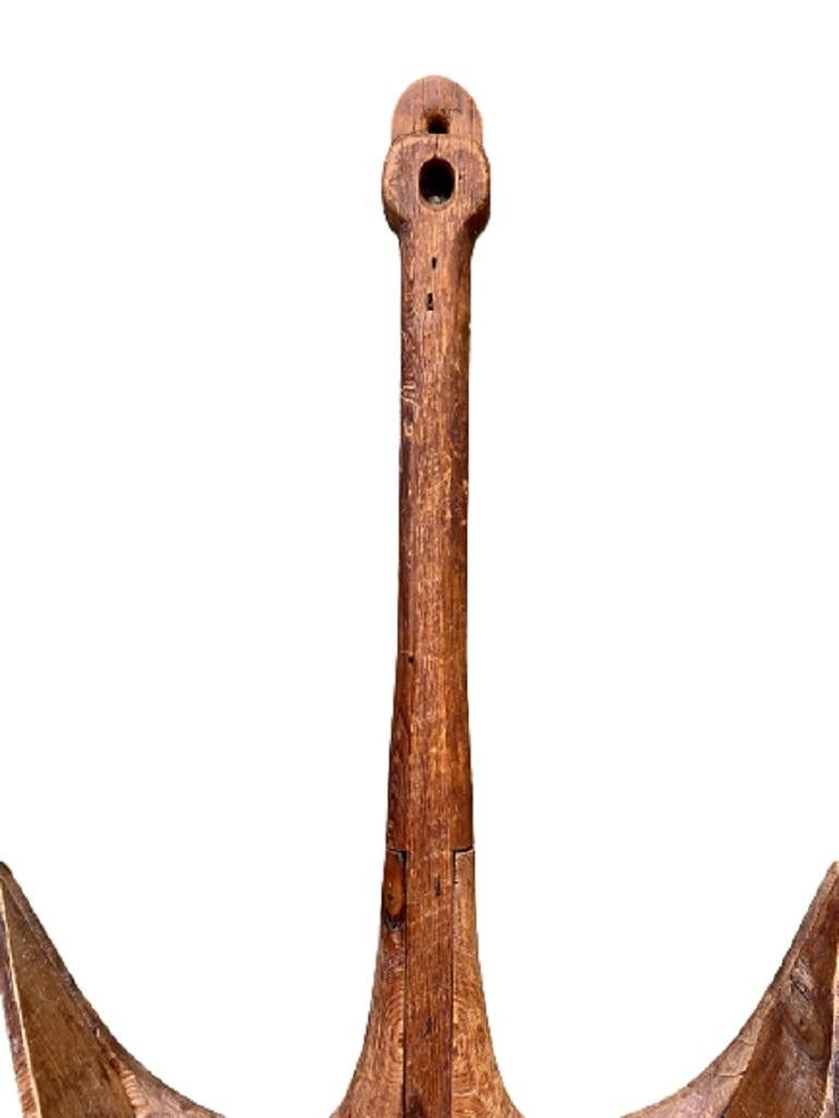 Other Large Hand Carved Wooden Anchor Mold, circa 1900
