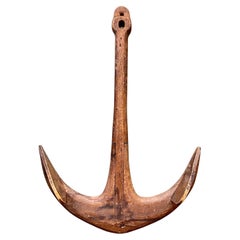 Large Hand Carved Wooden Anchor Mold, circa 1900