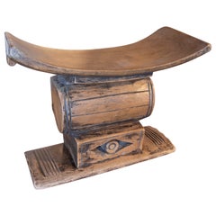 Hand-Carved Wooden Bench
