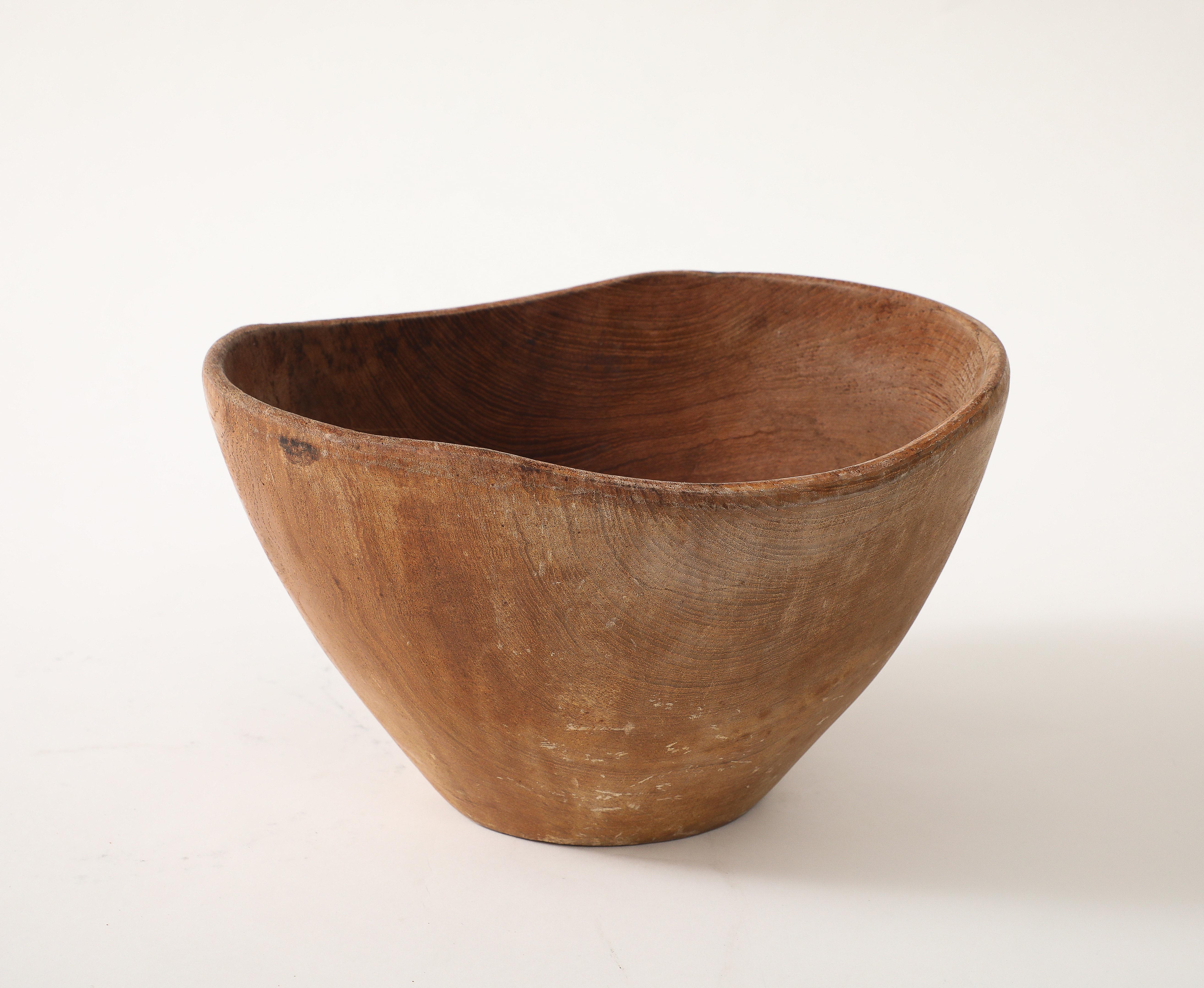 Hand Carved Wooden Bowl, France In Good Condition For Sale In Brooklyn, NY