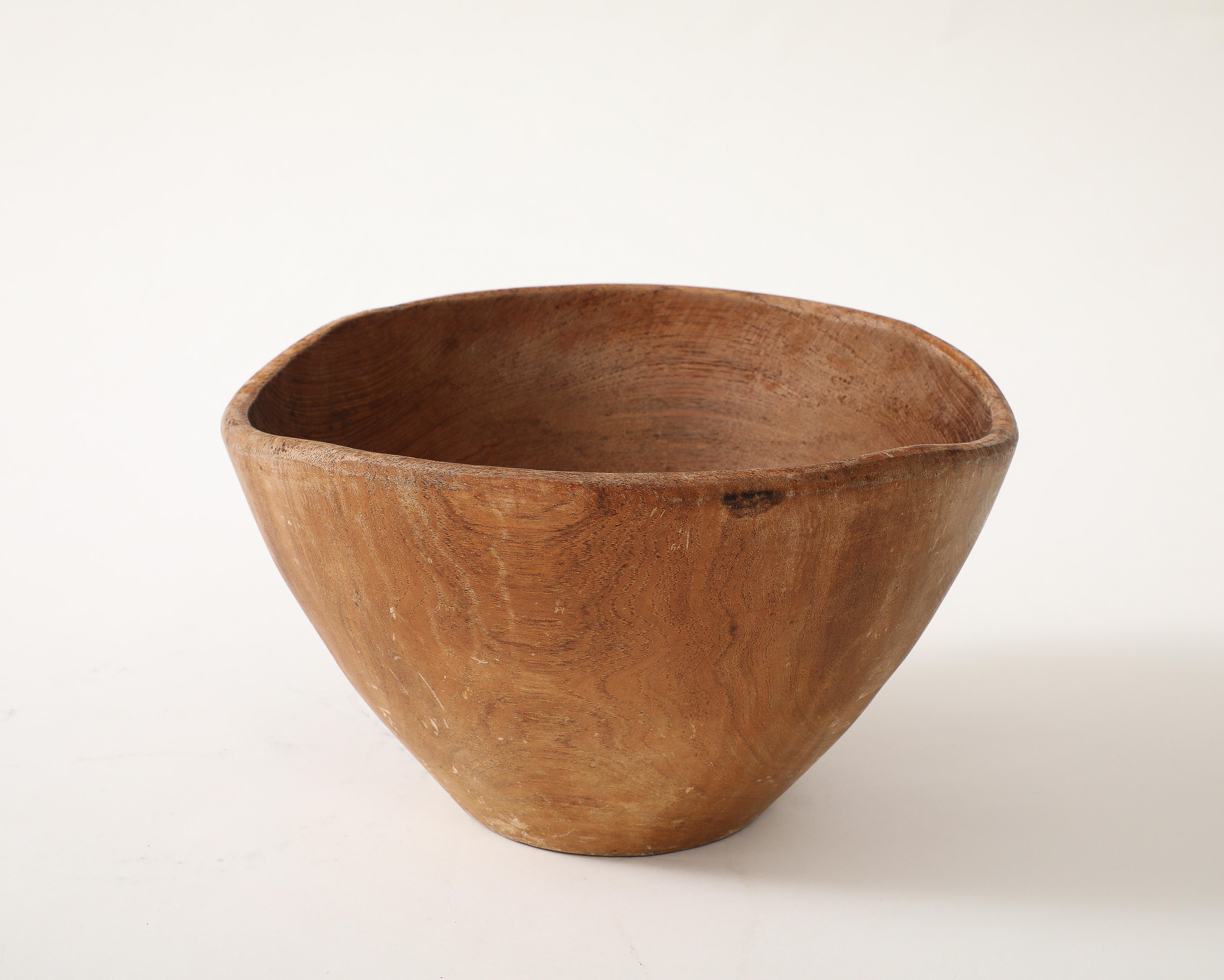 Early 20th Century Hand Carved Wooden Bowl, France For Sale