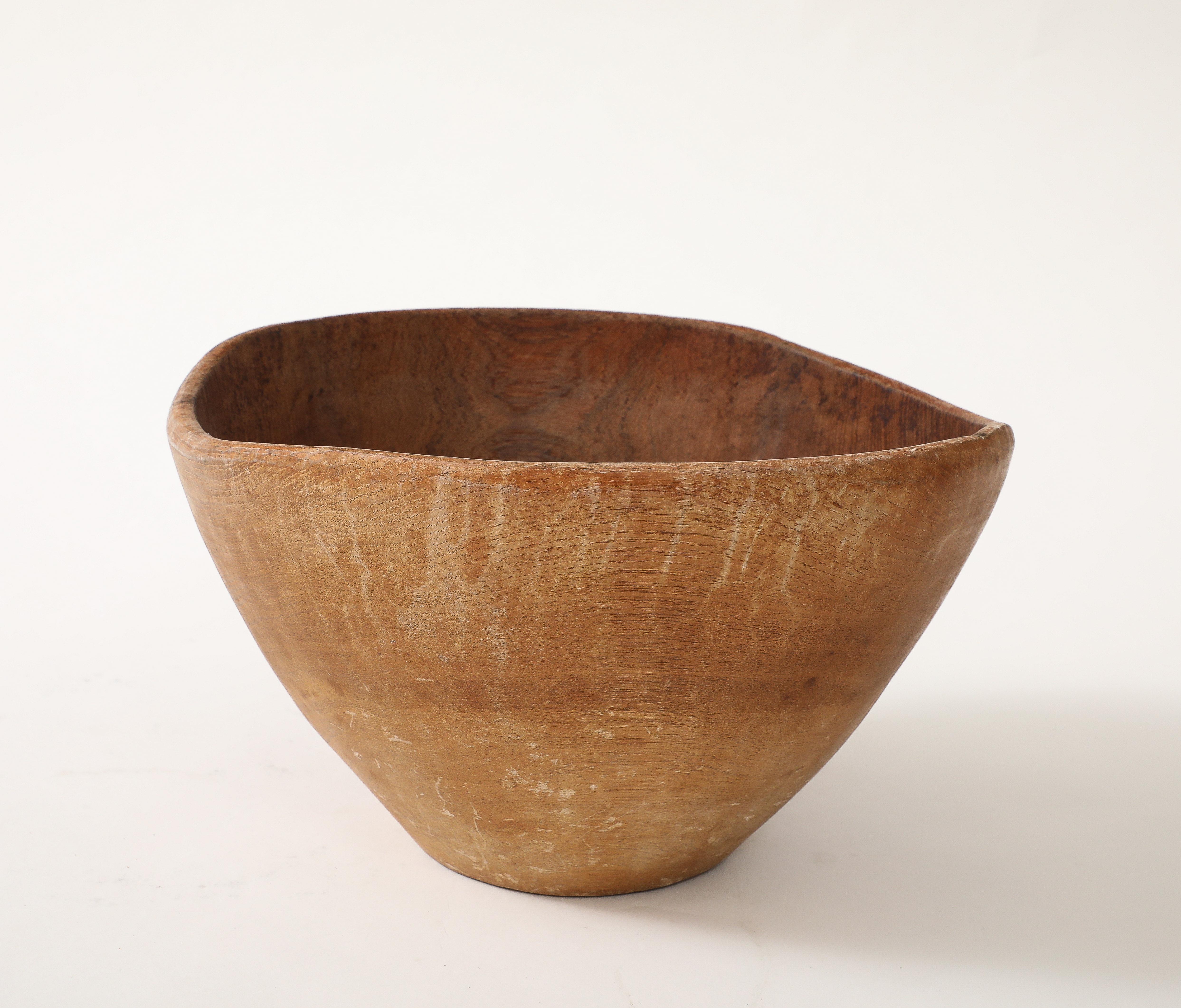 Hand Carved Wooden Bowl, France For Sale 1