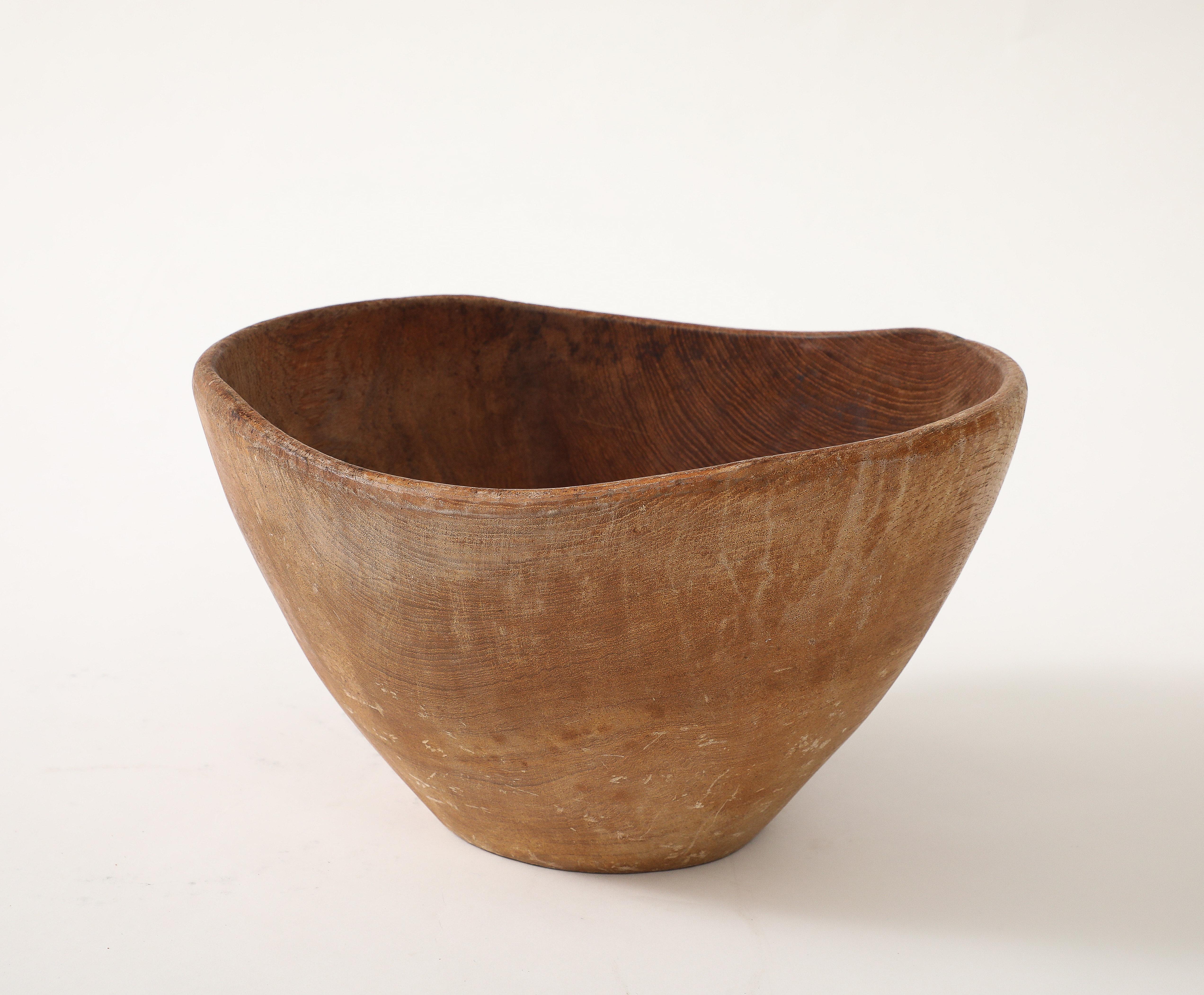 Hand Carved Wooden Bowl, France For Sale 2