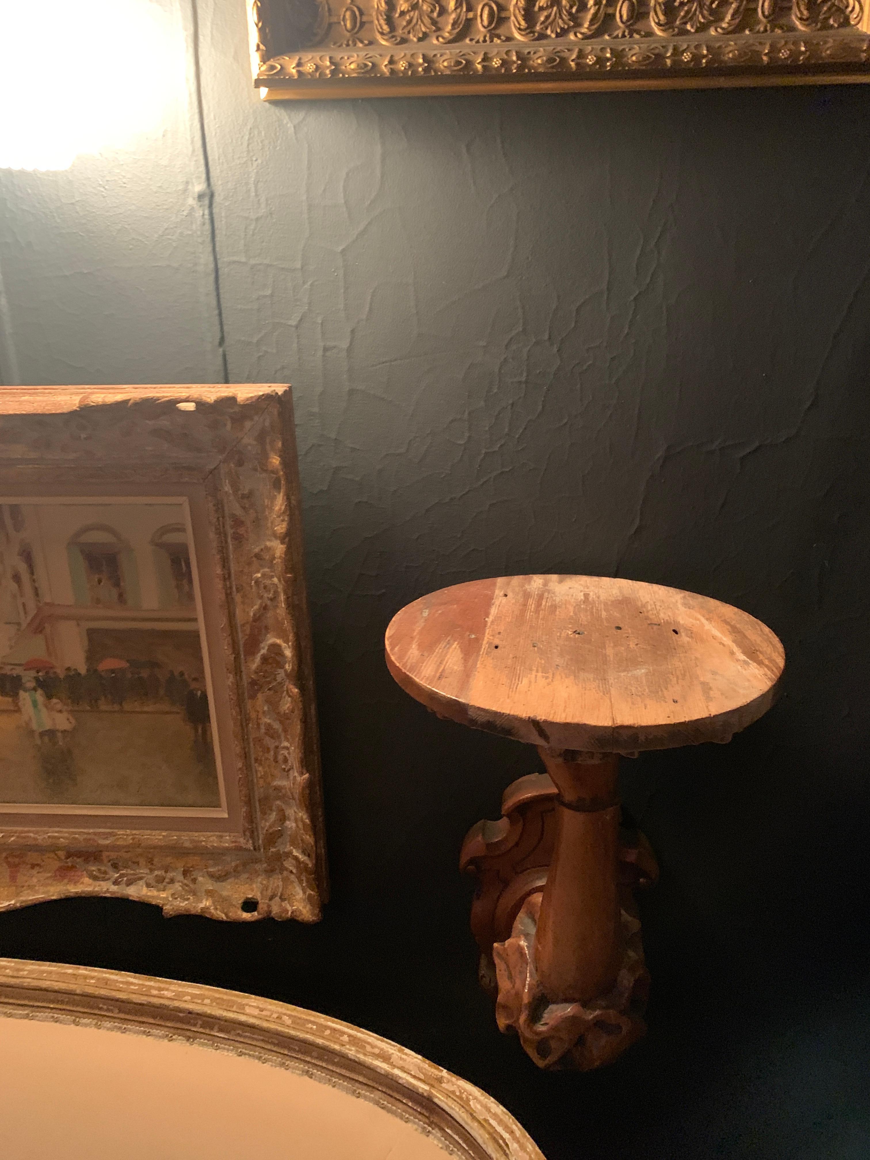19th Century Hand Carved Wooden Bracket of a Hand Holding Shelf