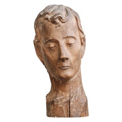 Hand Carved Wooden Bust Hand Carved Wooden Bust