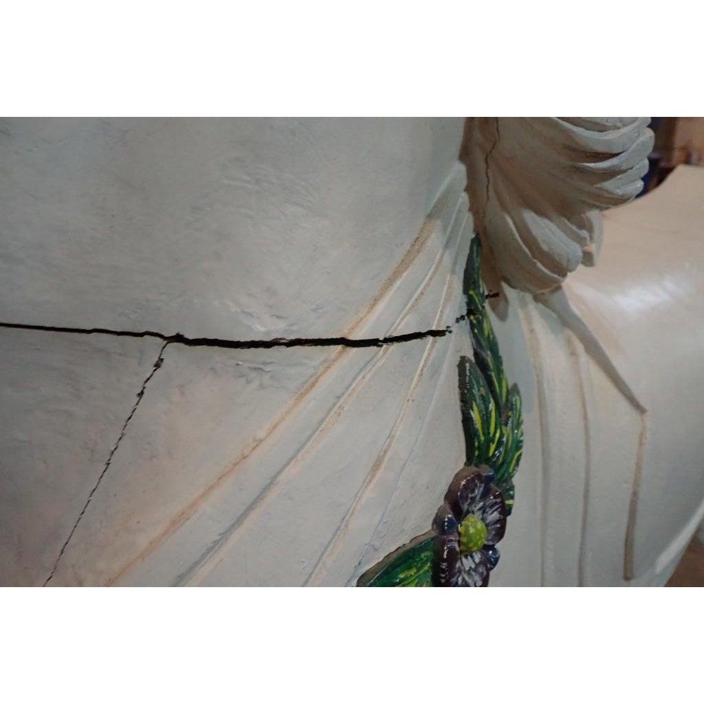 Hand Carved White Painted Wooden Carousel Horse 3