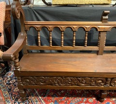 Hand Carved Wooden Church Pew or Bench from Guatemala