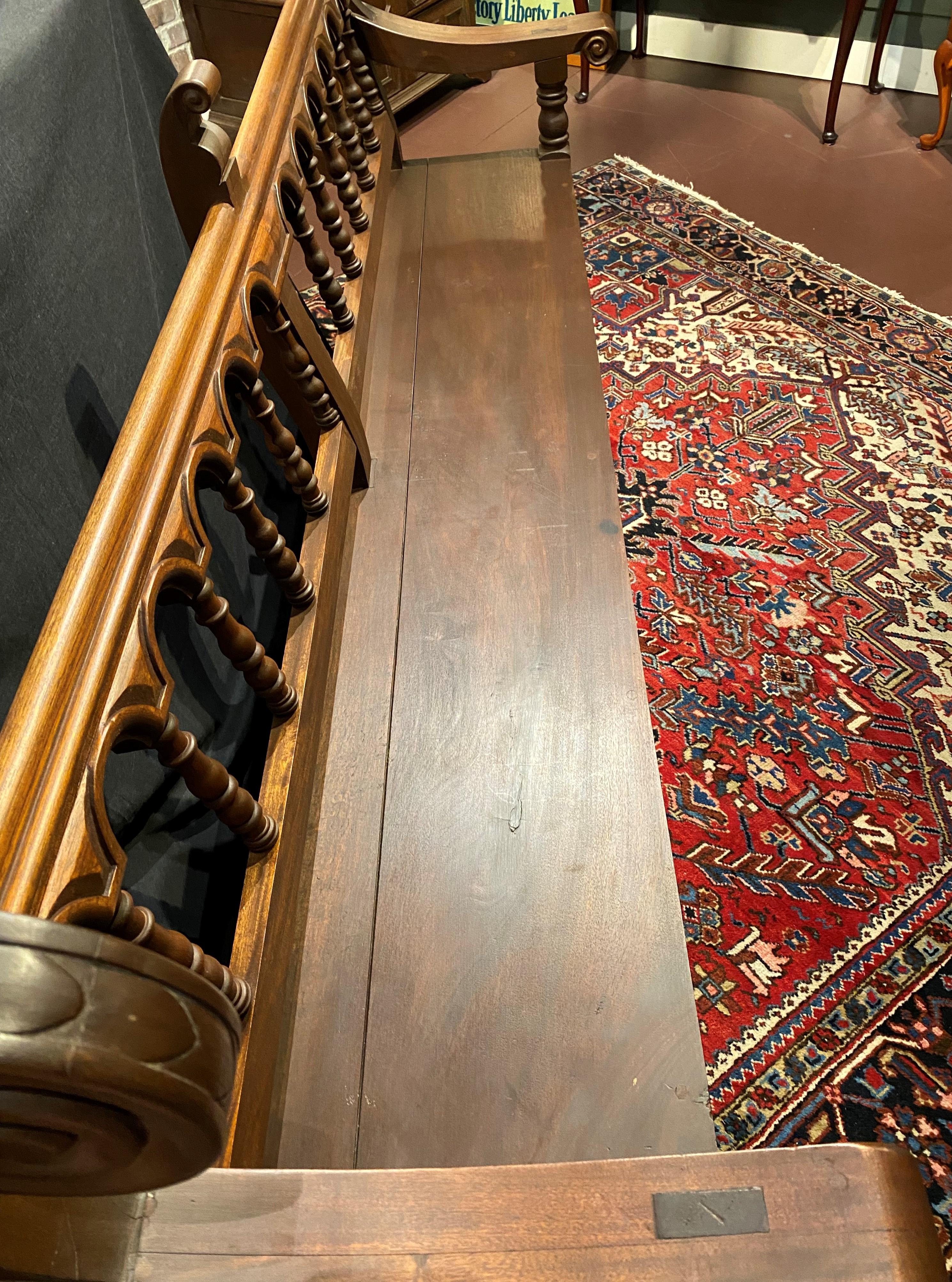 Hand Carved Wooden Church Pew or Bench from Guatemala In Good Condition For Sale In Milford, NH