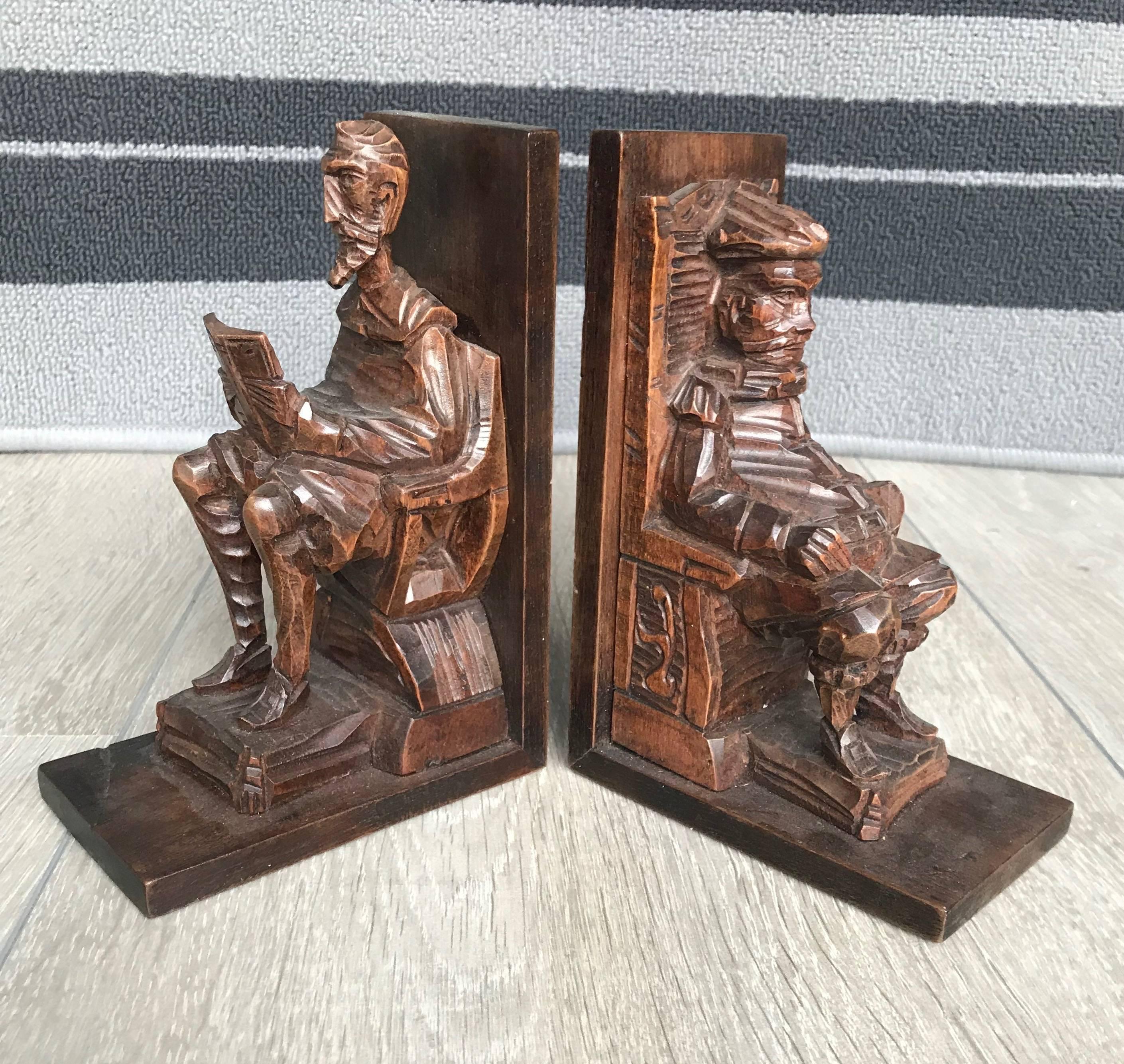 Hand-Carved Wooden Don Quixote and Sancho Panza Bookends 6