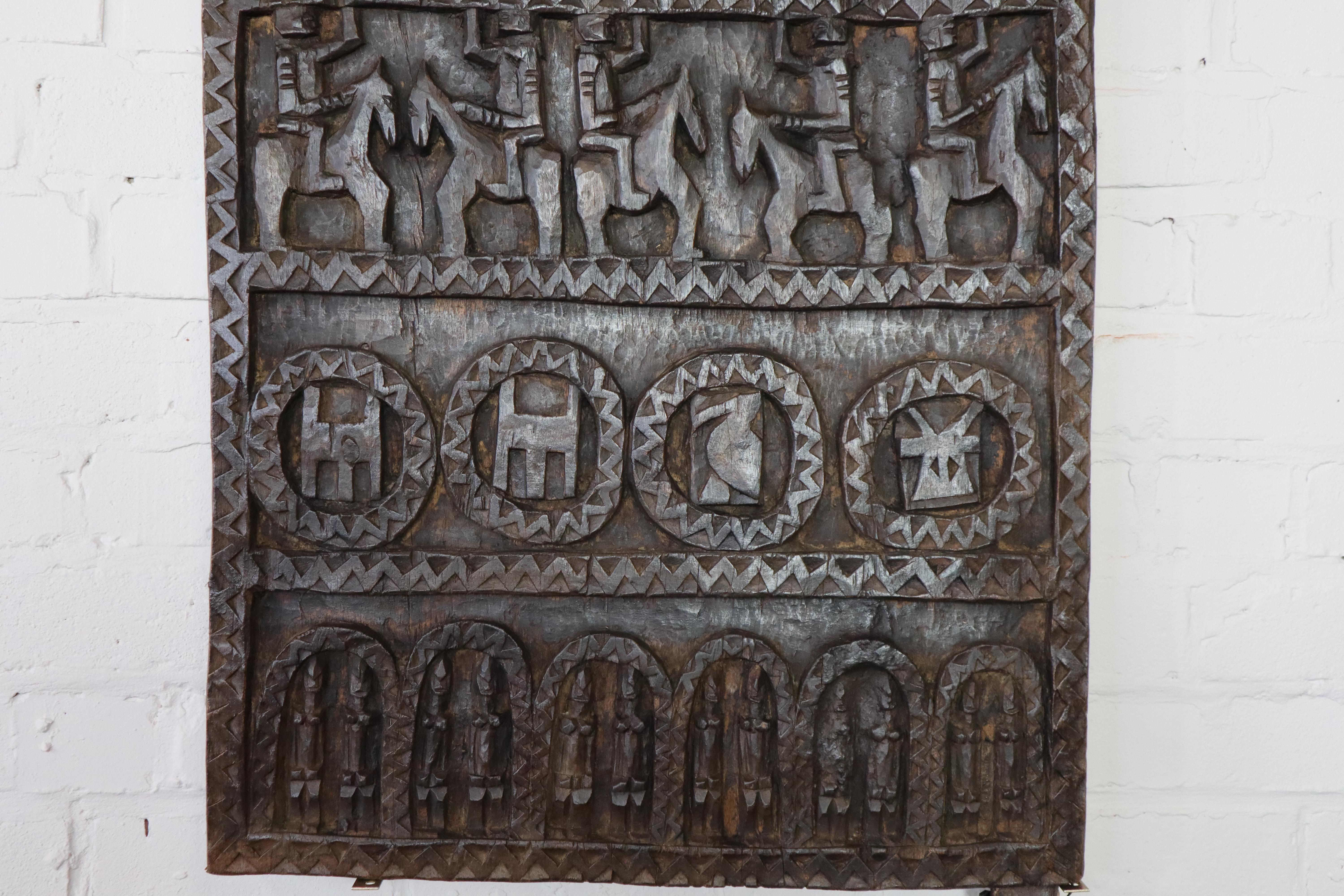 Hand Carved Wooden Door from the Dogon Tribe in Mali, Afrika 5