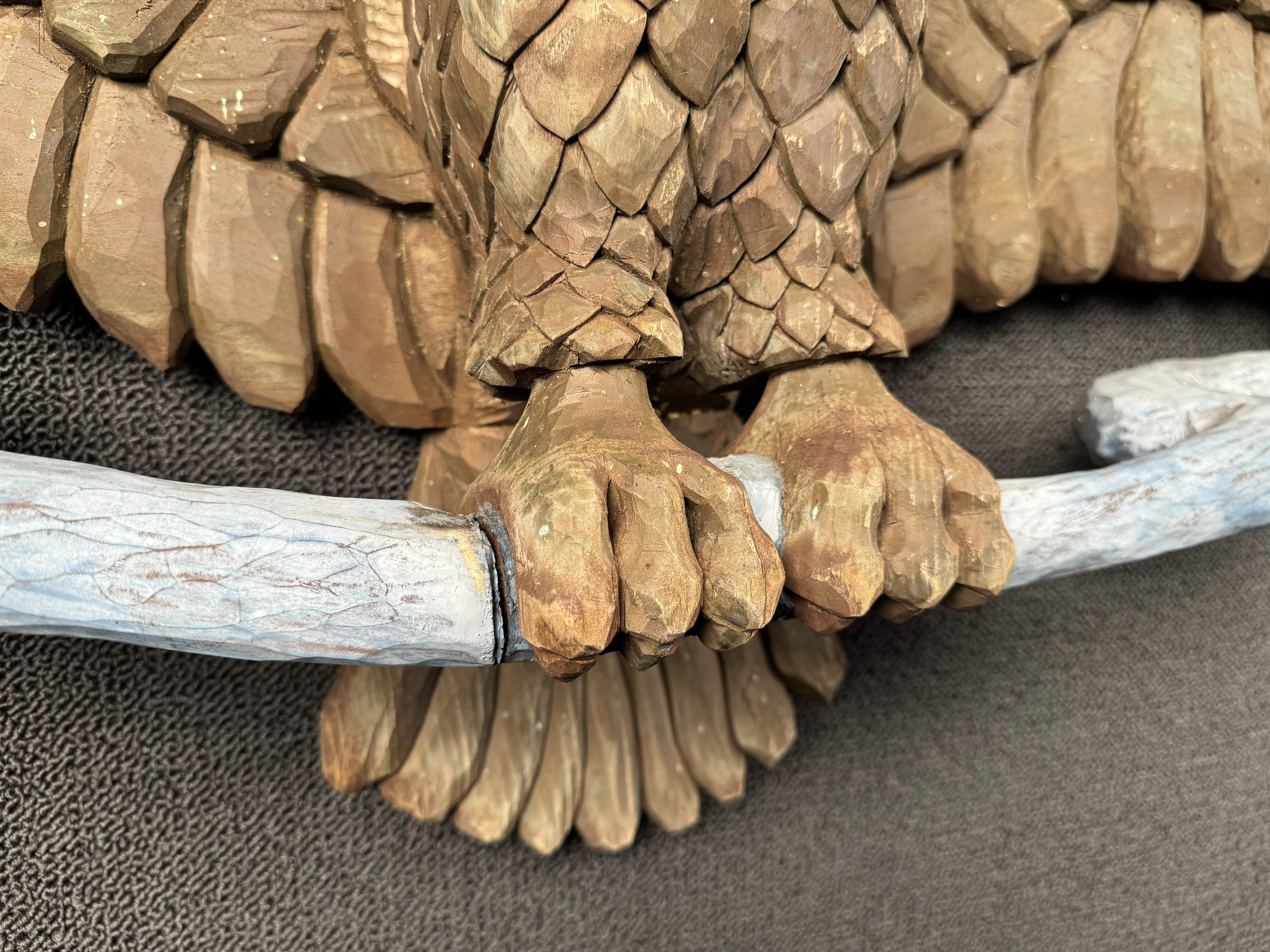 Hand Carved Wooden Eagle Art For Sale 6