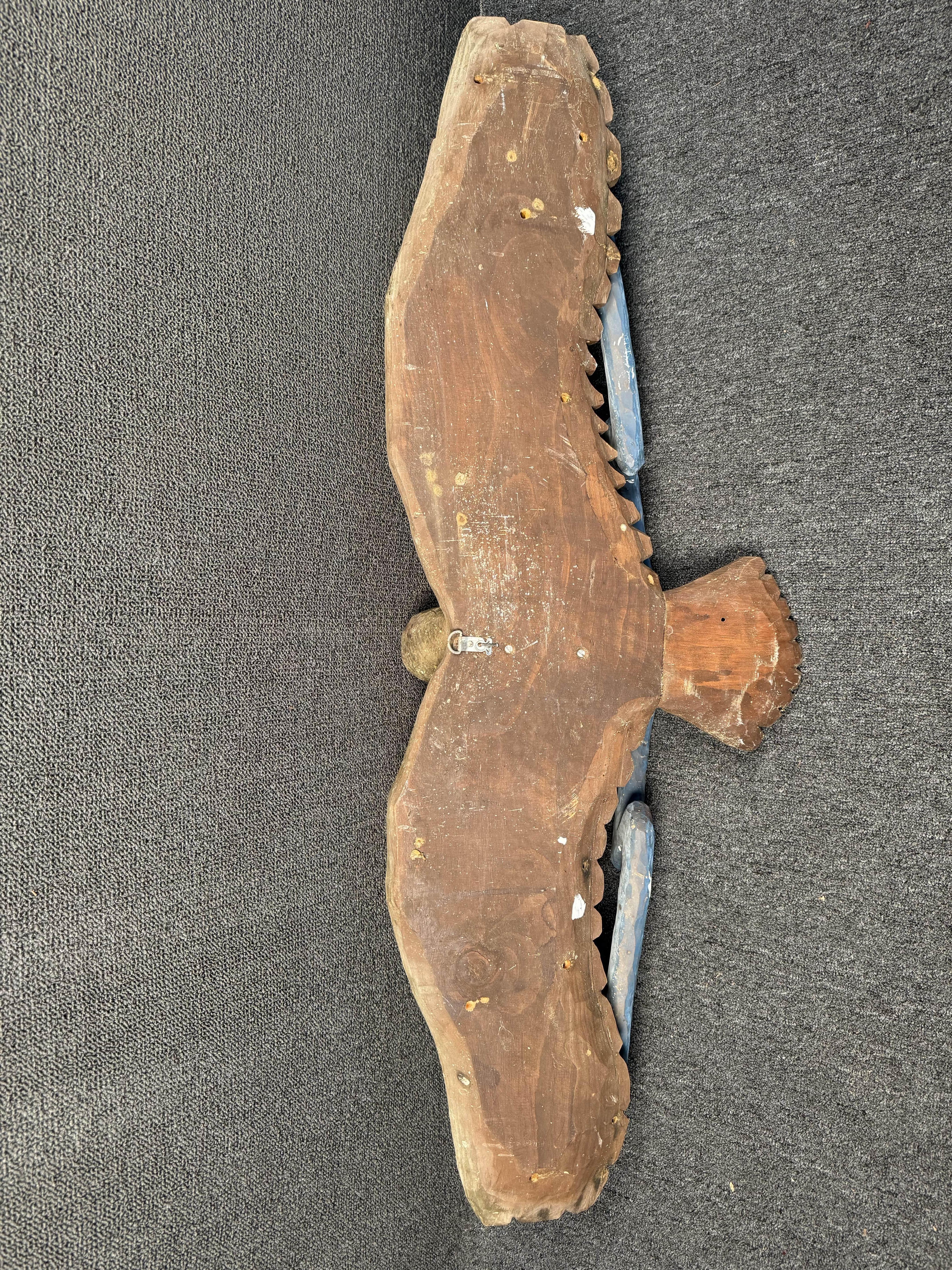Hand Carved Wooden Eagle Art For Sale 8