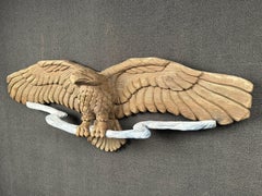 Hand Carved Wooden Eagle Art