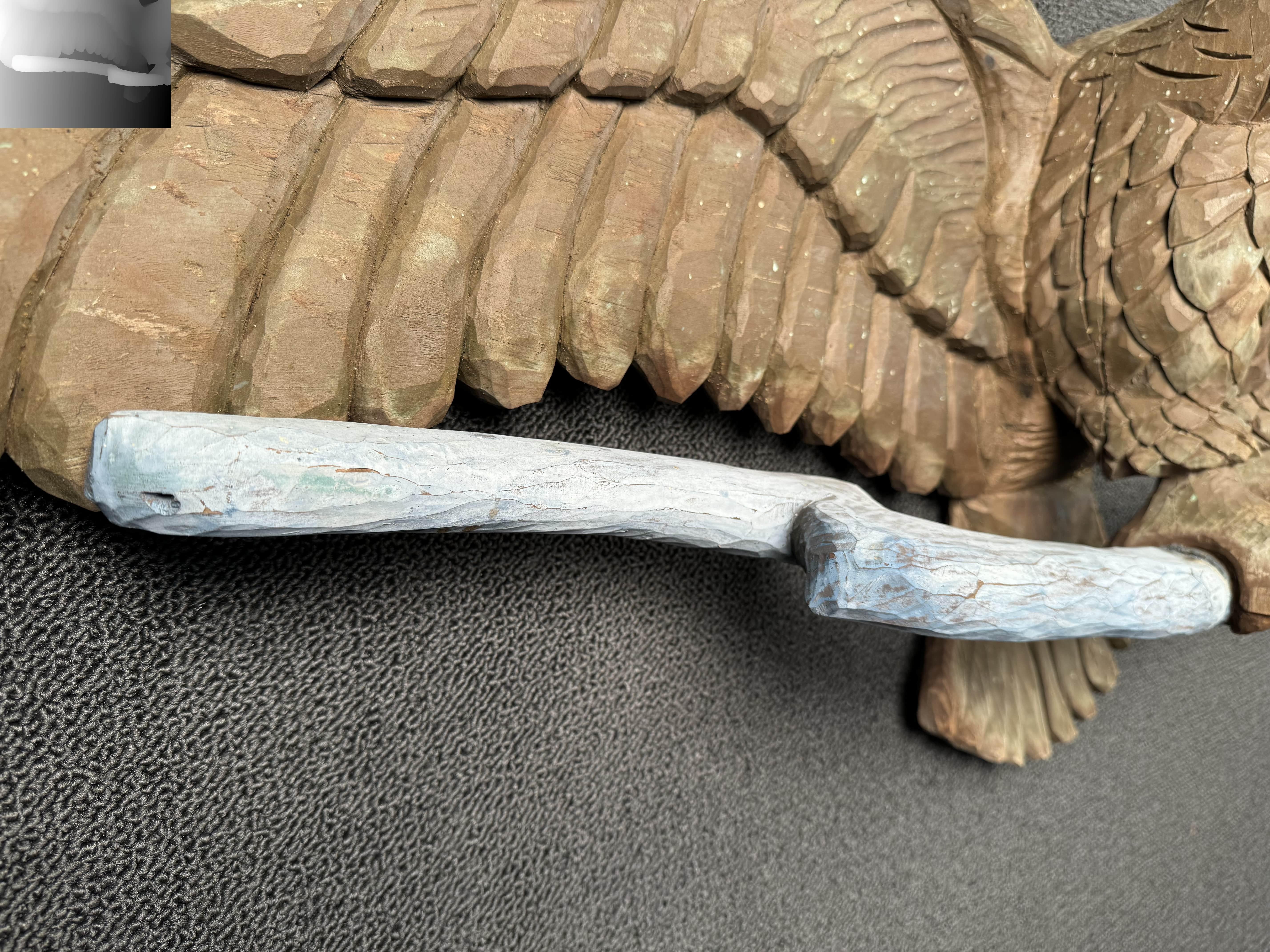 Hand Carved Wooden Eagle Art For Sale 3