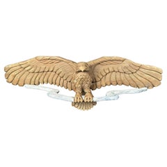 Hand Carved Wooden Eagle Art