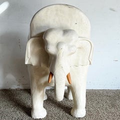 Hand Carved Wooden Elephant Accent Chair
