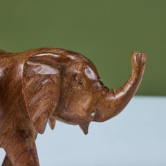 Hand Carved Wooden Elephant Figurine