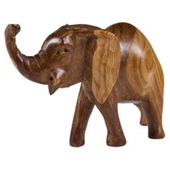Hand Carved Wooden Elephant Figurine