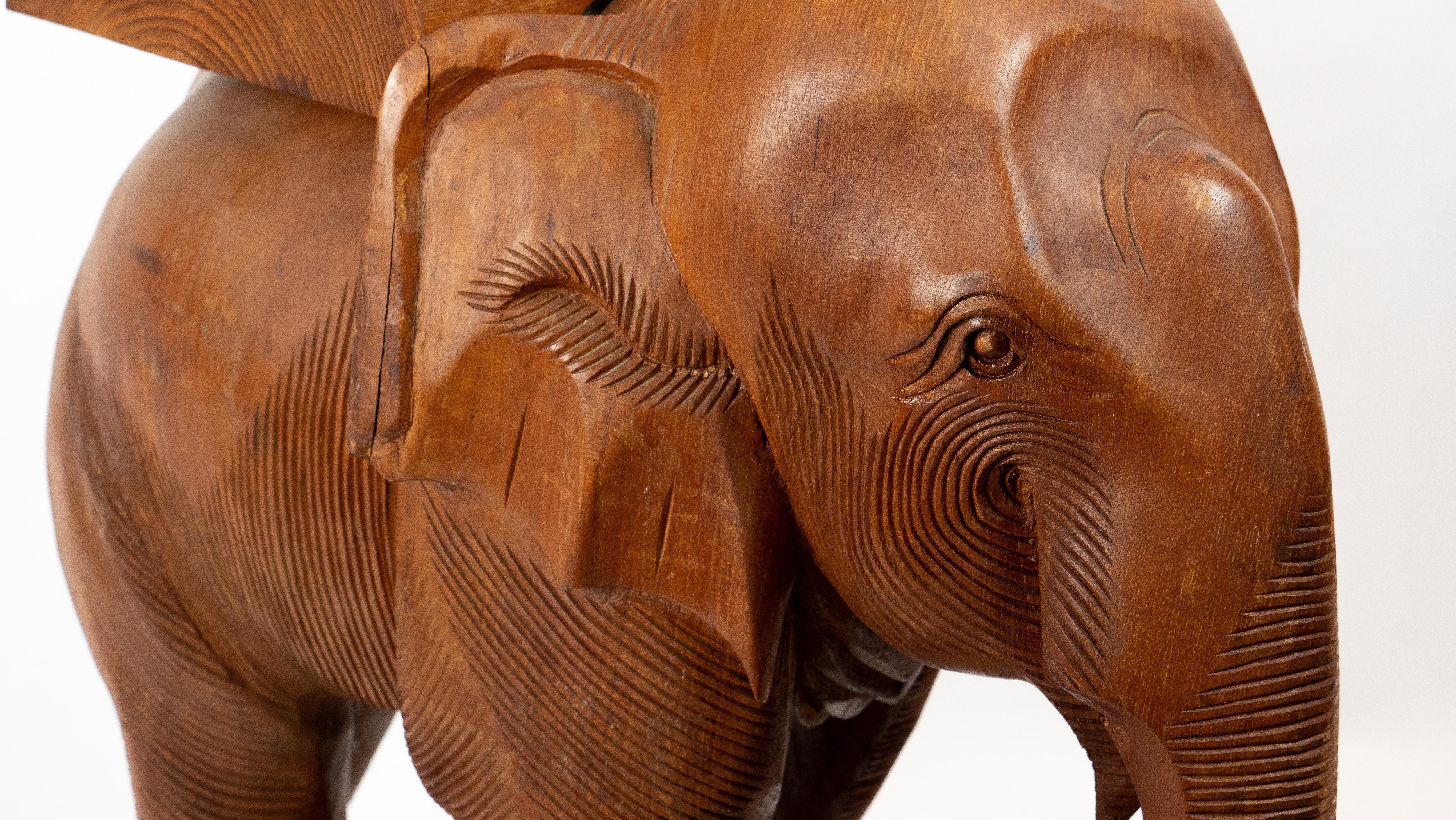 wooden elephant table