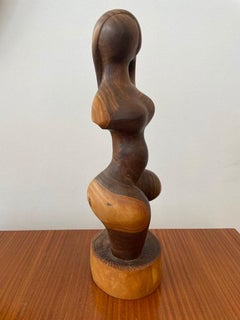 Hand Carved Wooden Female Form Bust