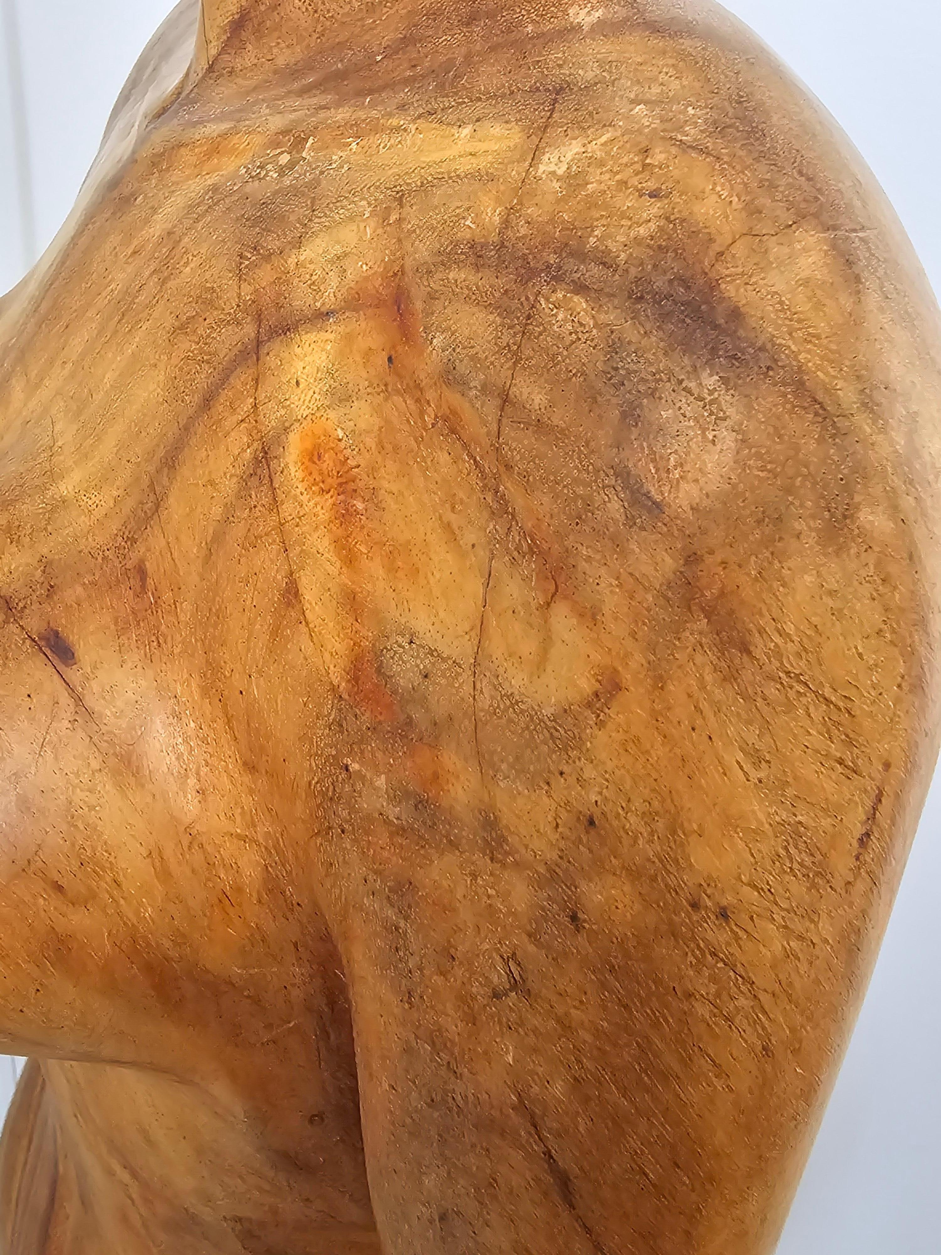 Handgeschnitzte weibliche Torso-Skulptur aus Holz (21. Jahrhundert und zeitgenössisch) im Angebot