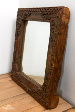 Hand Carved Wooden Framed Mirror, 20th Century