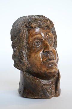 Hand Carved Wooden Head Scutlpture