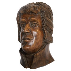 Hand Carved Wooden Head Scutlpture