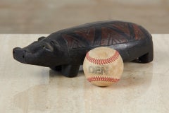 Hand Carved Wooden Hippo