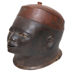 Hand Carved Wooden Makonde Mask from Mozambique, Tanzania, circa 1950s