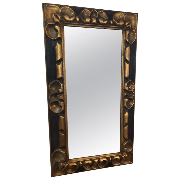 Hand Carved Wooden Mirror For Sale at 1stdibs