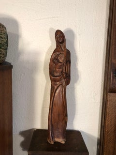 Hand Carved Wooden Mother and Child Statue