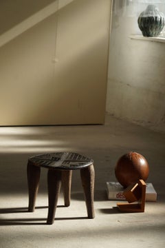 Hand Carved Wooden "Nupe Tribe" Stool, Wabi Sabi, Made in Nigeria, 1950s