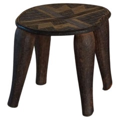 Hand Carved Wooden "Nupe Tribe" Stool, Wabi Sabi, Made in Nigeria, 1950s