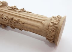 Hand Carved Wooden Post for Stairs with flowers, High Quality Newel Post