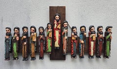 Hand-Carved Wooden Relief Last Supper