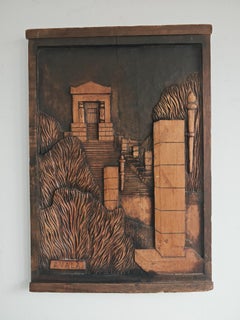 Rilievo in legno intagliato a mano del Monumento all'Eroe Ignoto di Avala