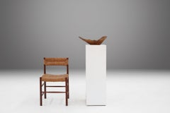 Cuenco de madera tallada a mano, Francia, años 50, pátina única